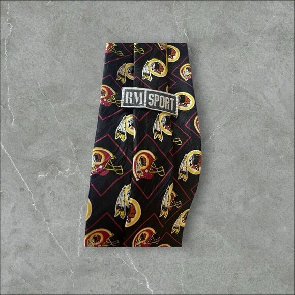 RM Sport Mens Multicolor Washington Redskins Allover Print Neck Tie - Picture 4 of 16